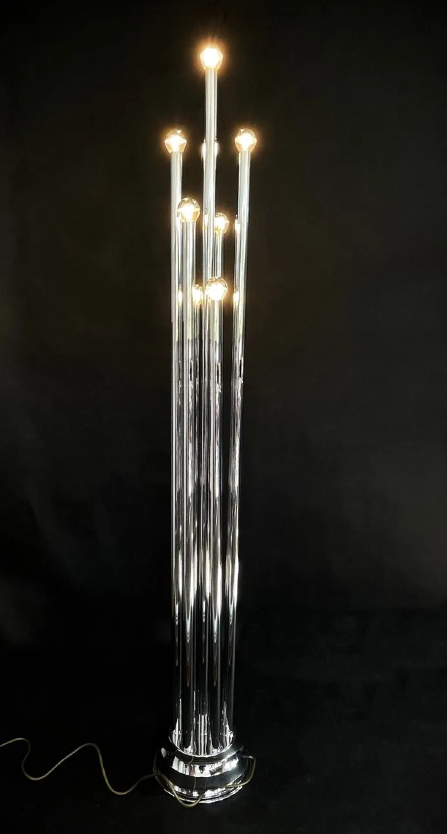 Online Pamono Large Chrome Floor Lamp, 1970s