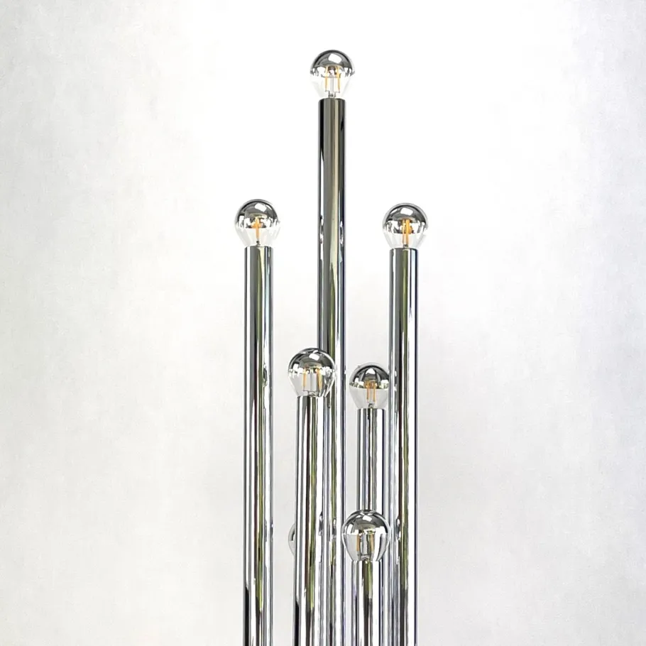 Online Pamono Large Chrome Floor Lamp, 1970s