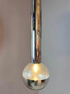 Best Pamono Large Chrome Globe Pendant by Motoko Ishii for Staff