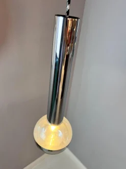 Best Pamono Large Chrome Globe Pendant by Motoko Ishii for Staff