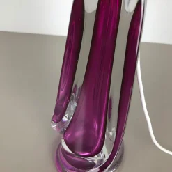 Best Pamono Large Crystal Glass Pink Table Light by Val Saint Lambert, Belgium, 1960s