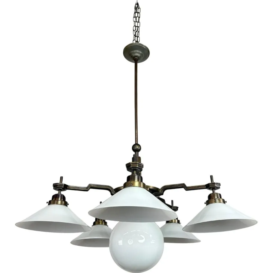 Best Pamono Large Cubist Chandelier, 1920s