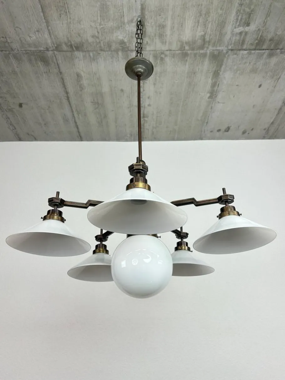 Best Pamono Large Cubist Chandelier, 1920s