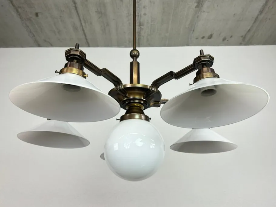 Best Pamono Large Cubist Chandelier, 1920s