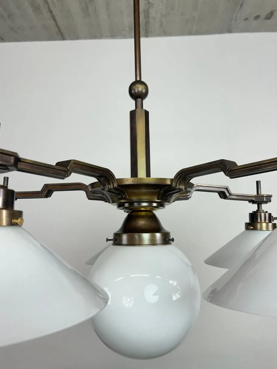 Best Pamono Large Cubist Chandelier, 1920s