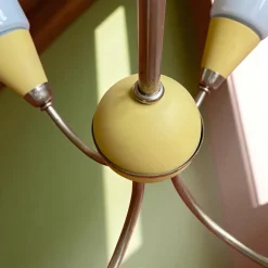 Best Pamono Large Eastern European Mid Century Modern 4-Light Dining Chandelier, 1960s-1970s