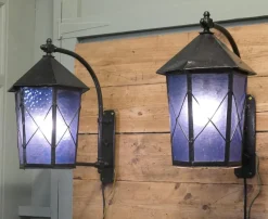 Clearance Pamono Large Entrance Door Wall Lanterns, 1920s, Set of 2