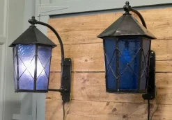 Clearance Pamono Large Entrance Door Wall Lanterns, 1920s, Set of 2