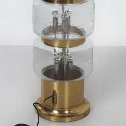 Hot Pamono Large Floor Lamp in Mouth Blown Bubble Glass and Brass, 1970s