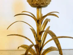 Pamono Large Floor Lamp with Pineapple in Gilded Metal, 1970s
