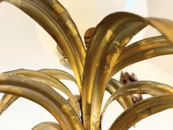 Pamono Large Floor Lamp with Pineapple in Gilded Metal, 1970s