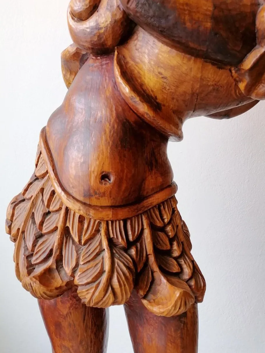 Discount Pamono Large Florentine Italian Torchere with Nubian Carved Wood