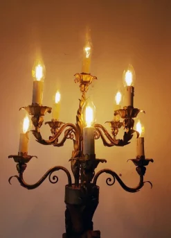 Discount Pamono Large Florentine Italian Torchere with Nubian Carved Wood