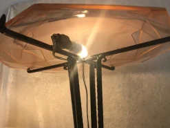 Pamono Large French Art Deco Floor Lamp from Degué, 1930s