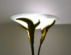 Best Pamono Large French Art Deco Style Frosted Glass Floor Lamp by Montauban, 1980s