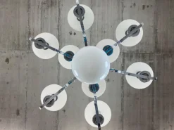 Best Pamono Large Functionalist Bauhaus Chandelier, 1930s