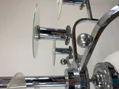 Best Pamono Large Functionalist Bauhaus Chandelier, 1930s