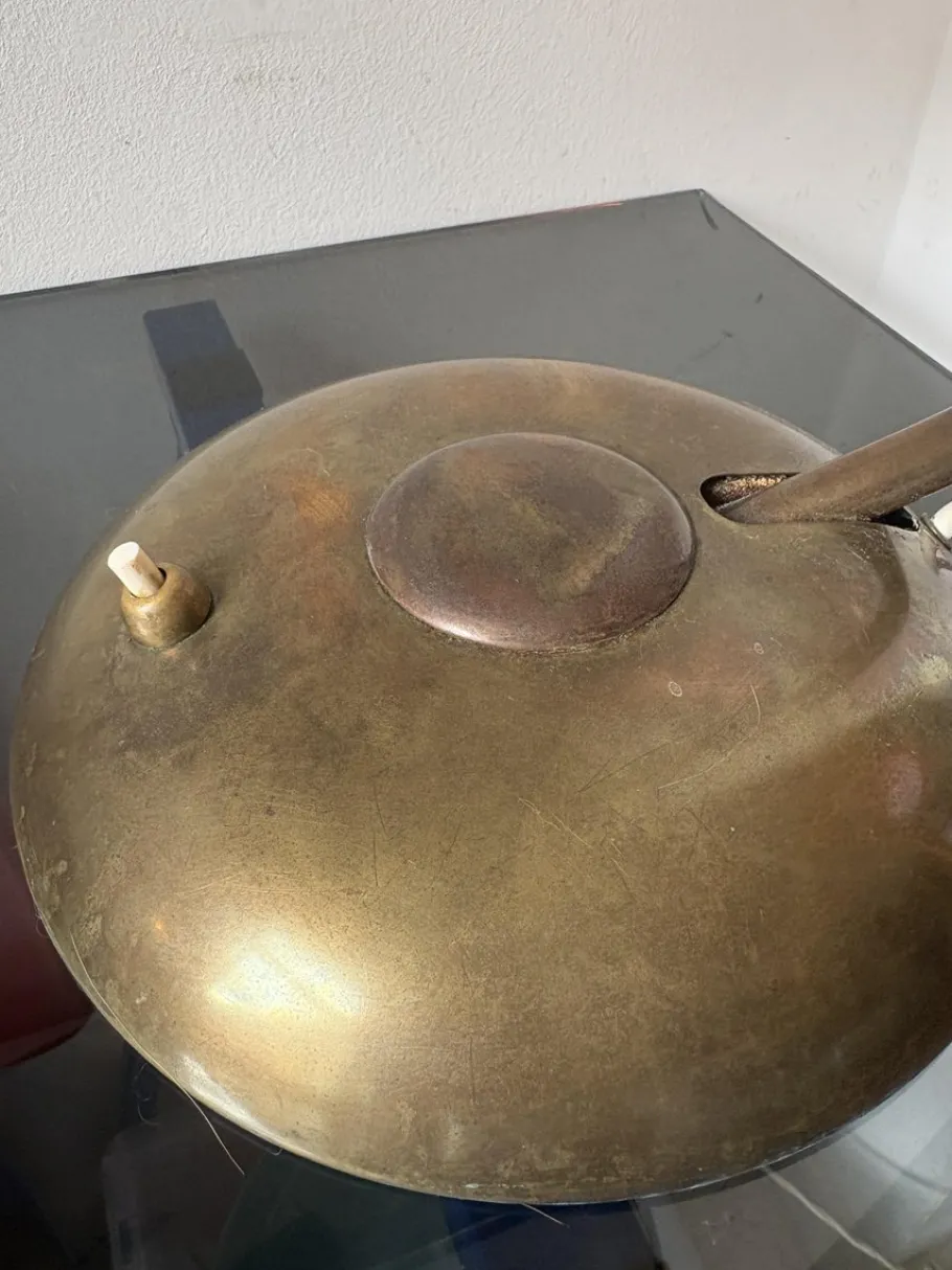 Clearance Pamono Large German Bauhaus Brass Desk Lamp from Helo Leuchten, 1930s