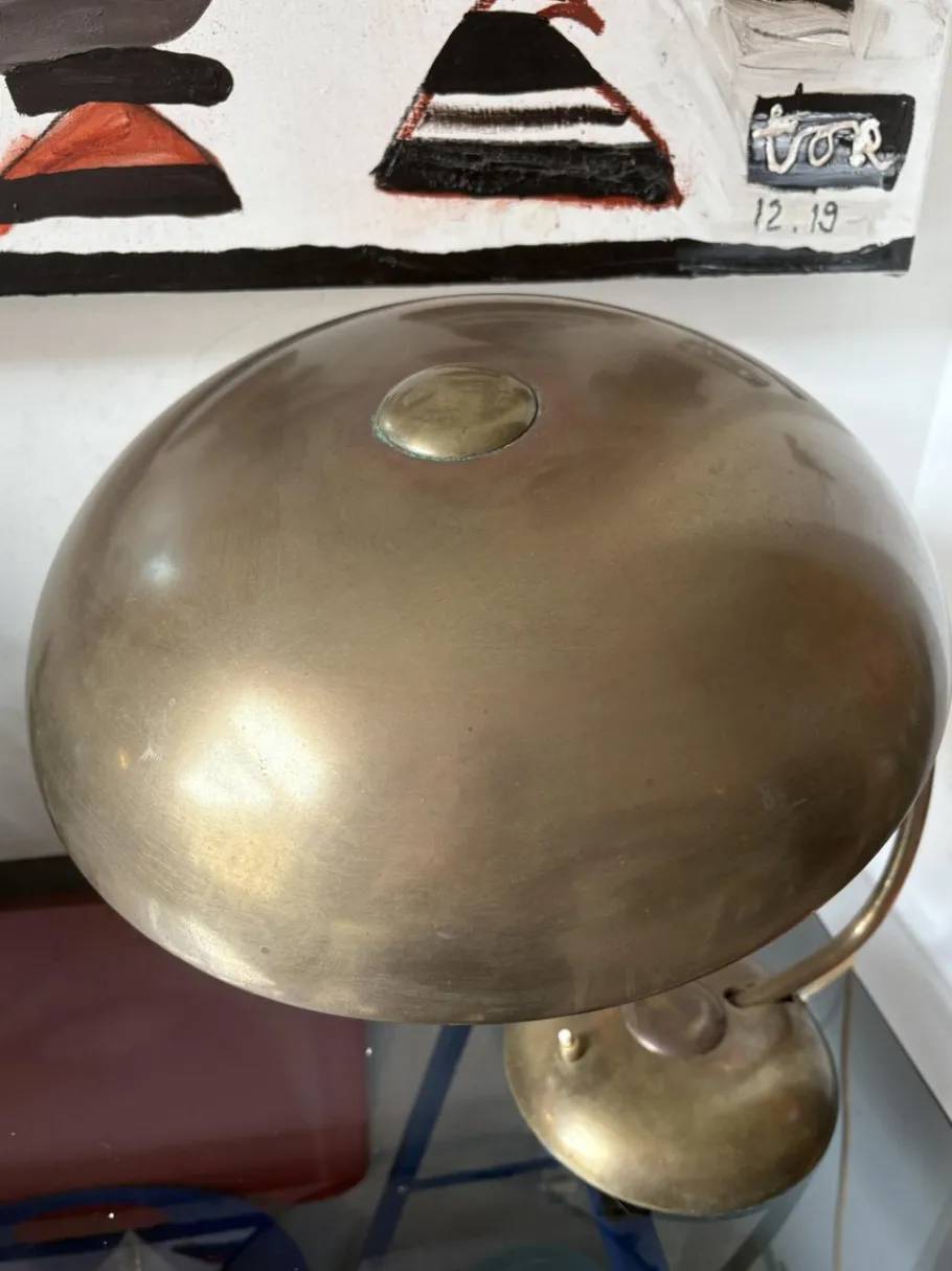 Clearance Pamono Large German Bauhaus Brass Desk Lamp from Helo Leuchten, 1930s