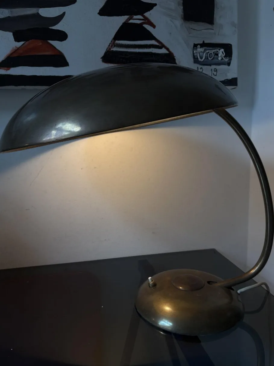 Clearance Pamono Large German Bauhaus Brass Desk Lamp from Helo Leuchten, 1930s
