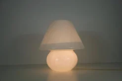 Best Pamono Large Glass Mushroom Table Lamp from Limburg, Germany, 1970s