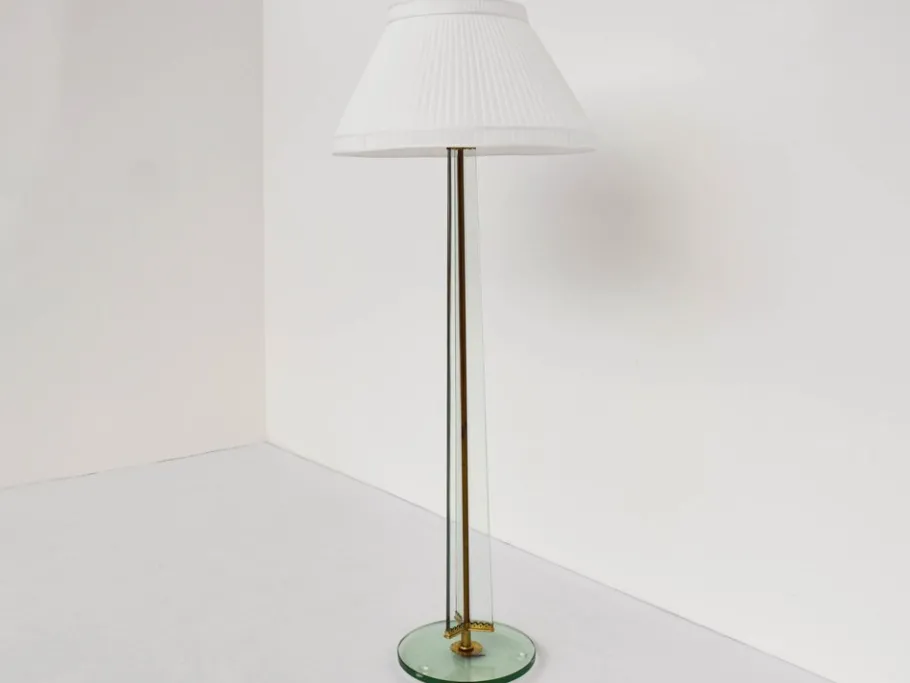 Pamono Large Glass Stem Luminator Lamp by Pietro Chiesa for Fontana Arte, 1940s