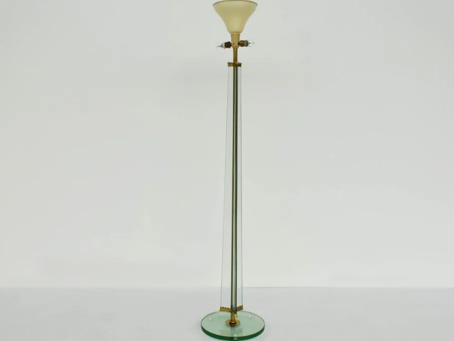 Pamono Large Glass Stem Luminator Lamp by Pietro Chiesa for Fontana Arte, 1940s