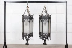 Best Pamono Large Gothic Revival Church Lanterns, 1900s, Set of 2