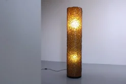 Online Pamono Large Ibiza Style Wicker and Fiberglass Floor Lamp, 1990s