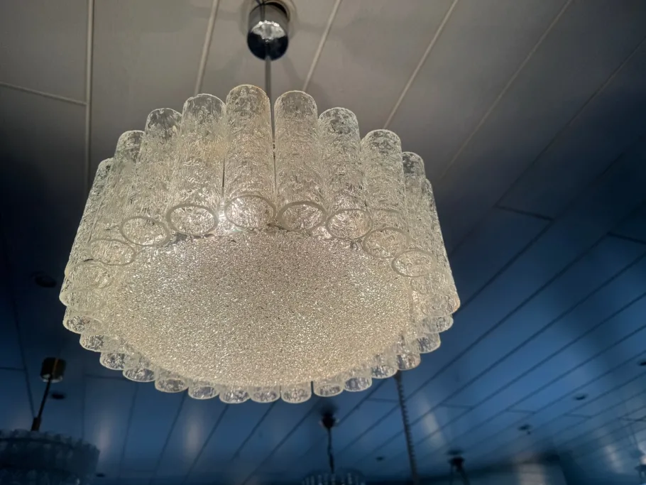 Best Pamono Large Ice Glass Chandelier from Doria Leuchten, 1960s
