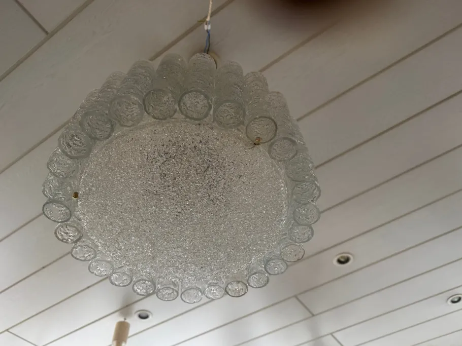 Best Pamono Large Ice Glass Chandelier from Doria Leuchten, 1960s