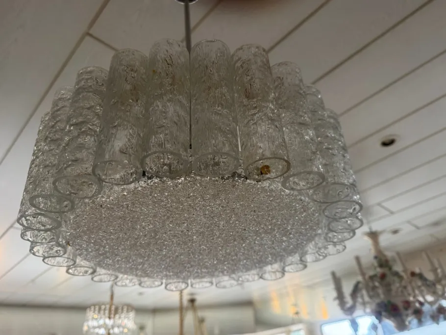 Best Pamono Large Ice Glass Chandelier from Doria Leuchten, 1960s