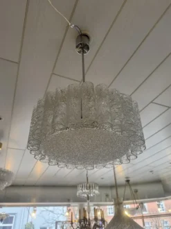 Best Pamono Large Ice Glass Chandelier from Doria Leuchten, 1960s