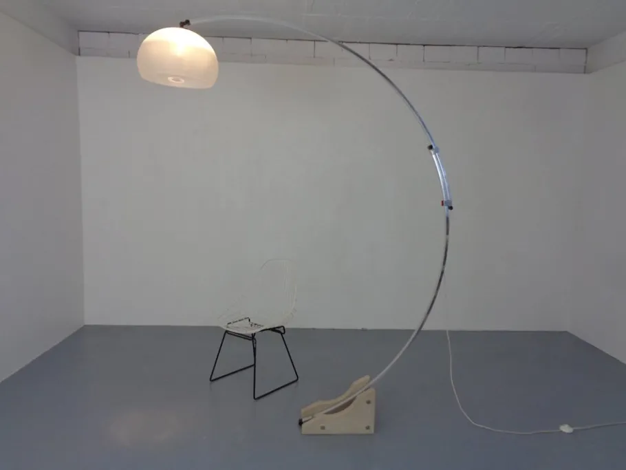 Pamono Large Italian Arc Lamp by Harvey Guzzini, 1970s