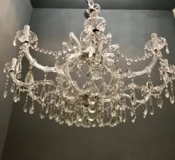 Best Pamono Large Italian Crystal Chandelier, 1940s