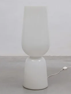 New Pamono Large Mid-Century Opal Art Glass Floor Lamp attributed to Peill & Putzler, 1960s