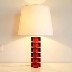 Sale Pamono Large Mid-Century Scandinavian Art Glass and Brass Table Lamp attributed to Carl Fagerlund for Orrefors, Sweden, 1960s