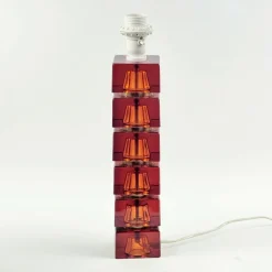 Sale Pamono Large Mid-Century Scandinavian Art Glass and Brass Table Lamp attributed to Carl Fagerlund for Orrefors, Sweden, 1960s