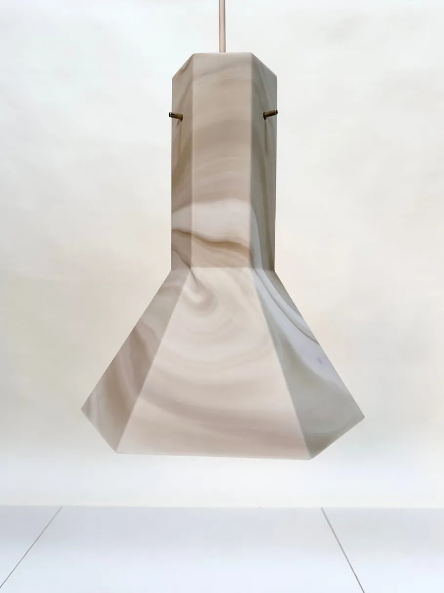 Best Pamono Large Model Arte Colore Carrara Hanging Lamp in Marbled Glass from Peill & Putzler, West Germany, 1970s