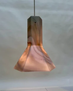 Best Pamono Large Model Arte Colore Carrara Hanging Lamp in Marbled Glass from Peill & Putzler, West Germany, 1970s