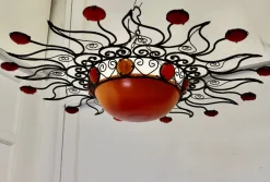 Best Pamono Large Moroccan Wrought Iron Sun Lamp Shade, 1960s