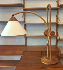 Best Pamono Large Multi-Adjustable Table Lamp in Teak from Domus, Denmark, 1970s