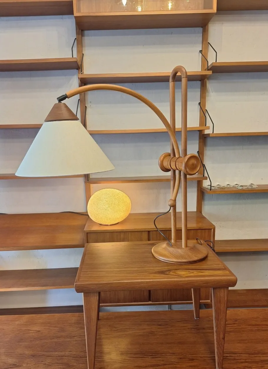 Best Pamono Large Multi-Adjustable Table Lamp in Teak from Domus, Denmark, 1970s