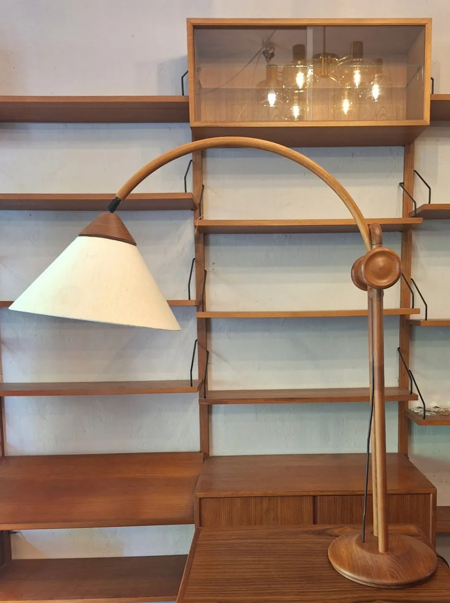 Best Pamono Large Multi-Adjustable Table Lamp in Teak from Domus, Denmark, 1970s