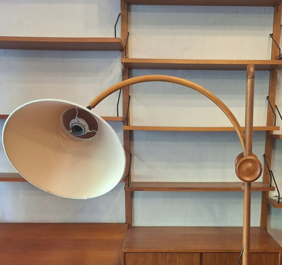 Best Pamono Large Multi-Adjustable Table Lamp in Teak from Domus, Denmark, 1970s