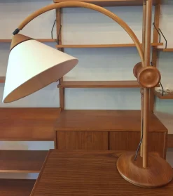 Best Pamono Large Multi-Adjustable Table Lamp in Teak from Domus, Denmark, 1970s