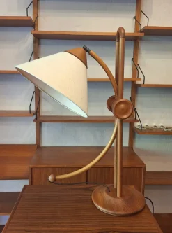 Best Pamono Large Multi-Adjustable Table Lamp in Teak from Domus, Denmark, 1970s