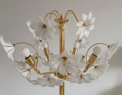 New Pamono Large Murano Flower Floor Lamp, Italy, 1970s