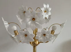 New Pamono Large Murano Flower Floor Lamp, Italy, 1970s