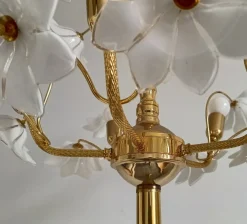 New Pamono Large Murano Flower Floor Lamp, Italy, 1970s